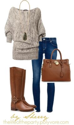 I guess I will start considering fall fashion. Just not ready to let go of Summer but i LOVE boots! Fall Outfit Sweater and Boots Comfy Fall Outfits, Casual Winter Outfits, Fall Fashion Trends, Casual Fall, Vintage Design