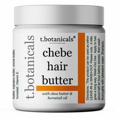 All Natural Chebe Hair Butter is a great hair sealant and hair care oil for your daily routine. Contains Chebe infused olive oil, castor oil, horsetail, shea butter, sweet almond oil, avacado oil, grape seed oil, Vitamin E, Vitamin C, beeswax Contrary to similar products, t.botanicals Chebe Butter is not gritty at all.This butter is not a simple mixture of horsetail-chebe powder and butters/oils. Chebe is slowly extracted into the oils with MTAC method. Whole process takes place in approx. 15 da Shea Butter Hair Benefits, Chebe Powder For Hair Growth Recipe, Chebe Butter For Hair Growth, Benefits Of Shea Butter For Hair, Butter For Hair Growth, Shea Butter Hair Growth, Chebe Powder For Hair Growth, Chebe Hair Growth, Chebe Powder