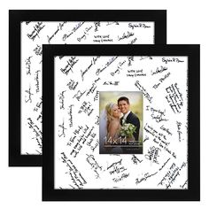 PRICES MAY VARY. Design: Two black 14x14 frames without a mat or 5x7 frames with mats that draw attention to the frame and make your photo stand out. The actual mat display area is 4.5x6.5 inches. Signable Picture Frame: This 14x14 photo frame, which can also be used as a 5x7 wedding picture frame with a wide white beveled mat, is perfect for personalization with signatures. Ideal for weddings, anniversaries, and other celebrations. Material: Crafted with an engineered wood frame, our durable ga Signature Picture Frame, Wedding Picture Frame, Photowall Ideas, Picture Frame Mat, 5x7 Picture Frames, Studio Gallery, Room Display, Wedding Picture Frames, Picture Frame Display