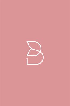 the letter b in white on a pink background