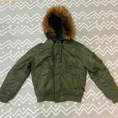 Schott Nyc Military Army Green Bomber Jacket Coat Used - Has Stain In Sleeve As Shown In Pictures Mens Size M But Fits Like A Large. Original Price $500 (Closet) Price $180 Bomber Jacket Coat Army Vintage Retro Harley Davidson Rag & Bone G Star Raw #Gstarrawjacket #Alphaindustriesjacket #Rag&Bonejacket Military Style Green Hooded Winter Jacket, Green Military Style Hooded Winter Jacket, Military Style Green Hunting Outerwear, Brown Military Style Hunting Outerwear, Military-style Brown Hunting Outerwear, Military Army, G Star Raw, Jacket Coat, Rag & Bone