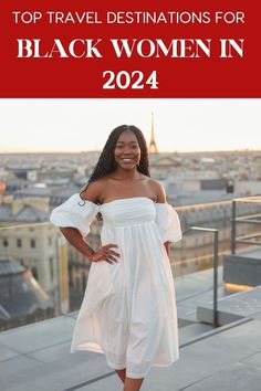 the top travel destinations for black women in 2014 are featured on this postcard with an image of a woman smiling