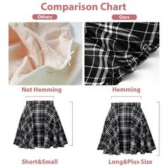 Women's Plus Size Mini Plaid Skirt - Black & White丨Moon Wood Black Non-stretch Mini Skirt, Black Non-stretch Mini Length Skort, Black Non-stretch Mini Skort, Black Non-stretch Skort, Non-stretch Black Mini Skort, Trendy Non-stretch Black Mini Skirt, Trendy Black Non-stretch Mini Skirt, Black Stretch Skirt For Fall, Stretch Black Skirt For Fall