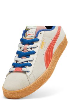 Designed to effortlessly elevate your sporty looks, this vibrant sneaker features vintage PUMA graphics and inspiration straight from the track to the streets. Lace-up style Leather upper/textile lining/rubber sole Imported Retro Sneakers With Gum Sole For Sports, Retro Sneakers For Streetwear With Laces, Retro Streetwear Sneakers, Sporty Multicolor Skate Shoes With Gum Sole, Retro Sneakers With Laces For Sports, Retro Lace-up Sneakers For Sports, Retro Multicolor Sneakers With Gum Sole, Retro Skate Shoes With Laces, Sporty Multicolor Sneakers With Gum Sole