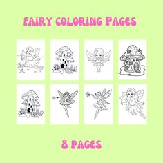 fairy coloring pages for 8 pages