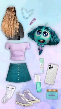 ٭*envy is an icon*٭ #insideout2 #envy #outfits #cyan #lavendar Envy Inside Out Outfit Ideas, Envy Costume Inside Out, Envy Costume, Riley Inside Out, Inside Out Costume, Halloween Fits, Cute Group Halloween Costumes, Beach Outfits, Group Halloween Costumes