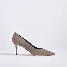 Classic Pump 70 | Koala Suede Pump | Marion Parke Comfortable Pumps, Suede Fashion, Classic Pumps, 4 Inch Heels, For A Reason, Work Wardrobe, Suede Pumps, Gray Suede, Toe Designs