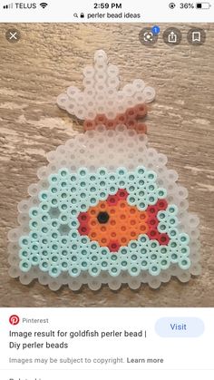 an image of a fish in a bag made out of plastic beads