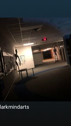 two people standing in an empty room with the words darkmidiarts above them