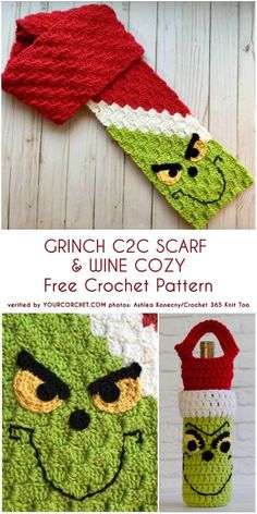 crochet pattern for grinch coc scarf and une cozyy free crochet pattern