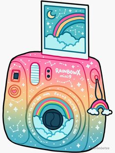 an image of a camera with rainbows on it