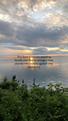 an image of the ocean with a bible verse