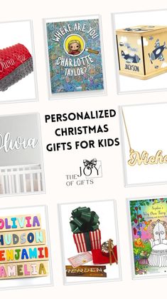 Looking for a special custom Christmas gift for your child? Find the perfect personalized gifts for kids in this guide from The Joy of Gifts. You'll see Christmas gifts for kids that you can personalize with their name, such as storybooks where they're the star and decorative personalized Christmas gifts like embroidered blankets and engraved signs. Make your child feel special with one of these unique personalized Christmas gift ideas! Personalized Christmas Gifts For Kids, Personalized Kids Gifts