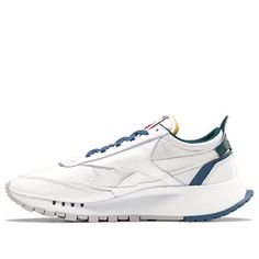 Reebok Classic Leather Legacy 'White Brave Blue' FY7553 (SNKR/Retro/Casual/Low Top) Reebok Classic Leather Legacy, Reebok Classic Leather, Blue Forest, Reebok Classic, Classic Leather, Forest Green, Low Top, Brave, Blue And White