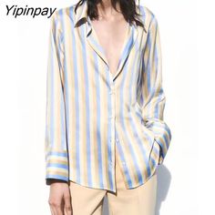 Shipping: Worldwide Express Shipping AvailableDelivery time: 🚚7-15Days Fast ShippingReturns: Fast refund,💯100% Money Back Guarantee.Brand Name: TF·MLNFabric Type: Chemical FiberPattern Type: stripedFit Type: Loose FitStyle: CasualThickness: ThinOrigin: Mainland ChinaCN: JiangsuClothing Length: RegularMaterial: PolyesterElasticity: Non StrechDecoration: NONESleeve Length(cm): FullAge: 25-34Release Date: Winter 2022Season: Spring/SummerShirts Type: Casual ShirtsGender: WOMENCollar: Turn-down Col Spring Striped V-neck Shirt, Striped Tops For Office In Spring, Spring Office Striped Tops, Summer Long Sleeve Office Top, Striped Blouses, Summer Causal, Shirt 2023, Striped Blouse, Picture Sizes