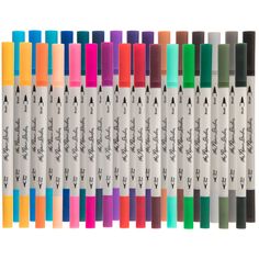 the paper studio marker pens are lined up and ready to be used in different colors