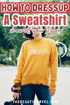 Here are ways to make a sweatshirt look good. You can add accessories, such as a belt or a scarf, or you can wear it with different types of pants. Check it out now! Dress Up A Sweatshirt, Different Types Of Pants, Waste Of Time, Type Of Pants, Some People, Different Types, Check It Out, Dress Up, Marvel