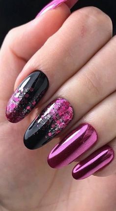 Glitter Summer Nails, Glitter Nail Designs, Summer Nails Colors Designs, Shiny Nails Designs, Unghie Sfumate, Shiny Nails, Nail Designs Glitter, Glitter Nail, Chic Nails