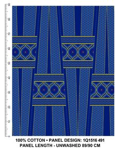 a blue and black pattern with an intricate design on the bottom, in front of a ruler