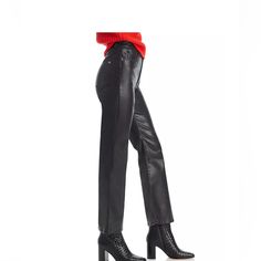 Casey High Rise Flare Ankle Jeans In Coated Black Elegant High Rise Pants For Fall, Sleek Straight Leg Winter Bottoms, Elegant High Rise Leather Pants For Fall, High Rise Pants For Winter Workwear, High Rise Leather Pants For Winter Workwear, High Rise Formal Pants, Elegant High Rise Leather Pants For Work, Elegant High Rise Black Leather Pants, Elegant High-rise Black Leather Pants