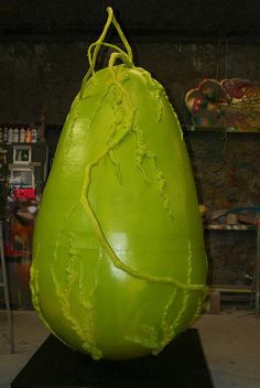 a large green object sitting on top of a table