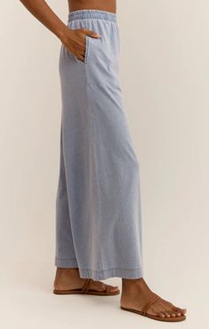 Relaxed fit Cotton Knit Jersey: 100% Cotton Wide leg pant Pull on elastic wide leg pant Unlined Side Seam Pocket Popular Pants, Cropped Flare Pants, Denim Pocket, Jersey Pants, Cropped Flares, Wide Leg Pant, Cardigan Top, Pocket Pants, Fit Inspo