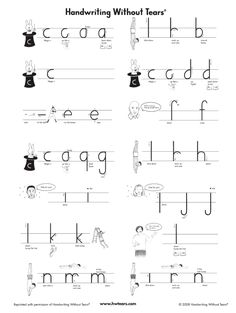 handwriting worksheet with letters and numbers for children to practice their handwriting skills on the letter