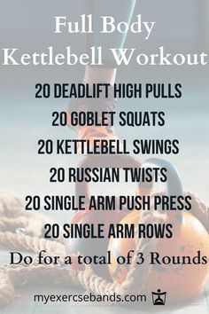 kettlebell workout with the text full body kettlebell workout