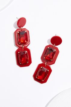 Post back2 in design dropNickel freeImported Red Truck Earrings, Zara Earrings, Red Earrings, Glass Earrings, In Design, Jewelry Earrings, Zara, Drop Earrings, Glass