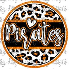 an orange and black leopard print with the word pretties on it, surrounded by hearts