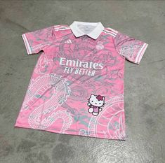 Madrid Jersey, Jersey Pink, Football Jersey Outfit, Hello Kitty Shoes, Pink Jersey