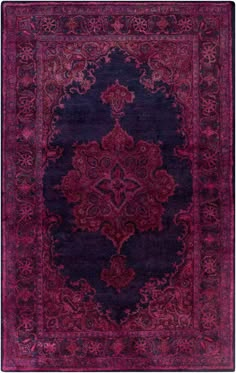 a purple and red rug with an ornate design