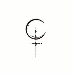 the cross and crescent symbol is drawn in black ink