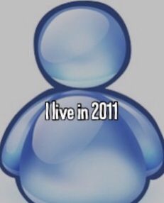 a blue teddy bear with the words i live in 2011