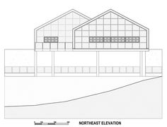 an architectural drawing of the north east elevation