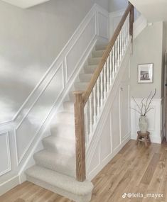 the stairs in this house have been painted white