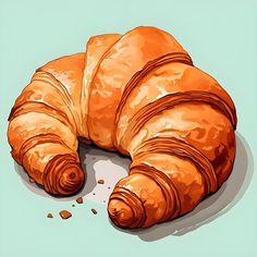 an orange croissant is laying on the ground