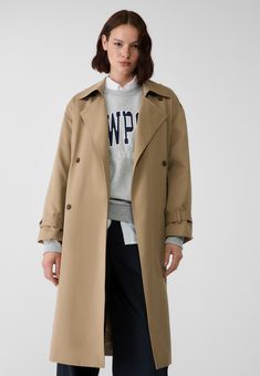 Trench long fluide doublé - Vestes femme | Stradivarius France Coat Women Fashion, Trench Coats Women, Style Mistakes, Coats For Women, Trench Coat, France