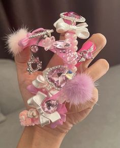 Gal Nails, Gyaru Nails, Agejo Gyaru, Cute Pink Nails, Crazy Nails, Sparkle Nails