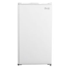 a white refrigerator freezer sitting on top of a white countertop next to a wall