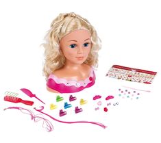 Budding cosmetologists will become inspired by this princess hairdressing head that's ready to have her hair styled pinned up in all kinds of different ways. From Klein. Blonde Wavy Hair, Baby Doll Toys, Baby Doll Accessories, Playing With Hair, Chic Hairstyles, Hair Color Blue, Creative Hairstyles, Doll Shop, Doll Eyes