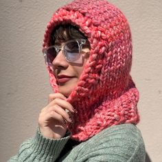 Chunky knit balaclava in coral color. Made from high quality wool fabric. Super cute, warm and soft. Perfect for cold winter days.  Gender-free.  Zero waste: - Recyclable, reusable packaging - Sustainable materials   Care: - Hand wash - Cold water - Do not bleach - Do not iron - Do not use drying machine - Do not hang out, let it dry by laying. Packaging Sustainable, Knit Balaclava, Knitted Balaclava, Gender Free, Reusable Packaging, Drying Machine, Hat Knit, Winter Days, Winter Hat