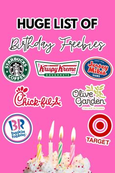 Birthday Freebies list Free Items To Get On Your Birthday, Freebies On Your Birthday List, Freebies For Birthday, Freebies For Your Birthday, Things To Do For Your 14th Birthday Party Ideas, Free Birthday Stuff List, Turning 12 Birthday Ideas