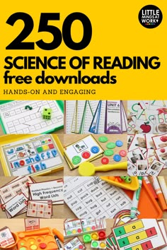 the cover of the book, 250 science of reading free ebooks hands - on and engaging