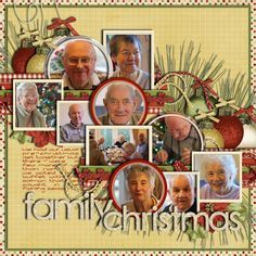 a family christmas card with pictures of older people