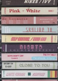 a stack of cassettes stacked on top of each other