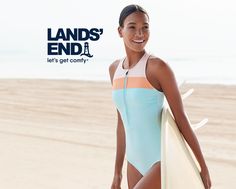 women's modest one-piece swimsuit Swim Suit Bottoms, Swim Dress, Tankini Top, Lands End, Tankini