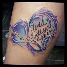 a woman's thigh with a tattoo that says until you love your again