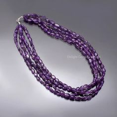 4 Layer Natural Purple Amethyst Beaded Necklace, 6x9-7x13 Mm Amethyst Smooth Oval Beads Necklace, African Amethyst Necklace, Nuggets Jewelry - Etsy Large Bead Necklace, Necklace African, Large Beads, Oval Beads, Leaf Jewelry, Amethyst Beads, Amethyst Necklace, Necklace Online, Beads Necklace