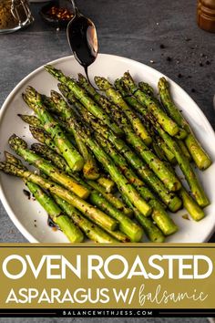 Check out this easy roasted asparagus with balsamic vinegar for Thanksgiving, Christmas and the holidays! This simple vegetable side dish recipe shows you how to roast long asparagus at 400 degrees, and is perfect for lunch or dinner. Find this healthy side dish and more gluten free recipes on the blog. Asparagus With Balsamic Glaze, Asparagus Side Dish, Oven Roasted Asparagus, Truly Scrumptious, Thanksgiving Food Sides, Bbq Side Dishes, Vegetable Side Dish